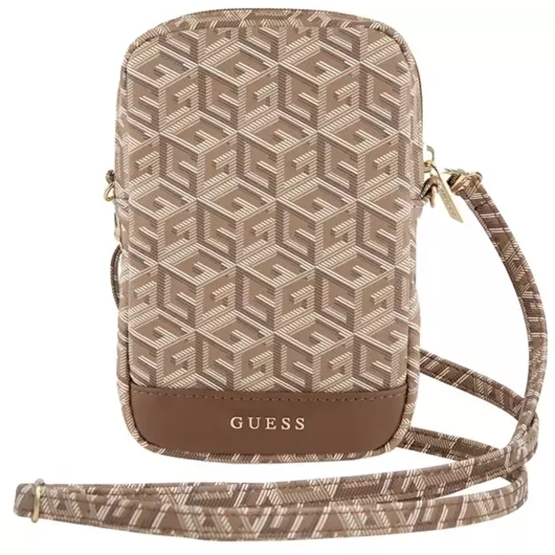 Guess Zip GCube Bottom Stripe phone bag - brown 5
