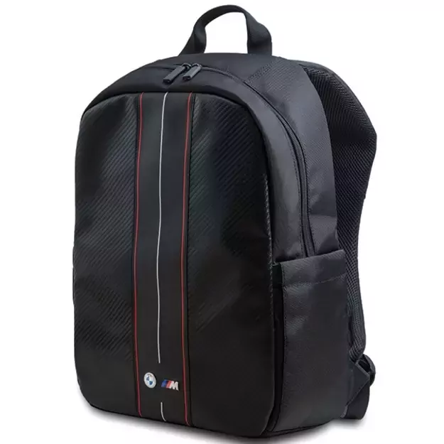 BMW Carbon &amp  Red Stripe backpack for a 16&quot  laptop - black 1