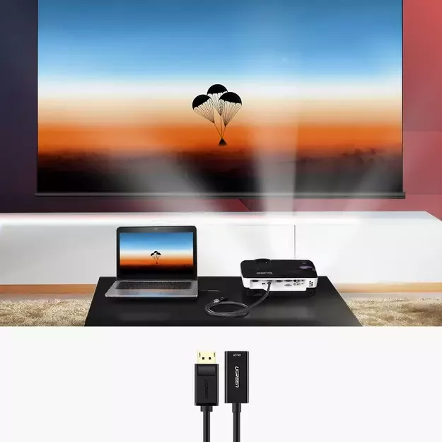 Ugreen Cable Cable from DisplayPort (Male) to HDMI (Female) (Unidirectional) 1080P 60Hz 12bit Black (40362) 2