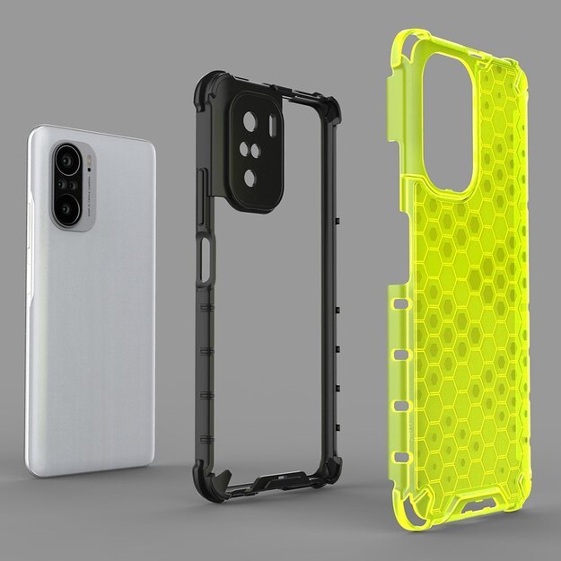 Honeycomb Case armor cover with TPU Bumper for Xiaomi Redmi K40 Pro+ / K40 Pro / K40 / Poco F3 red 24
