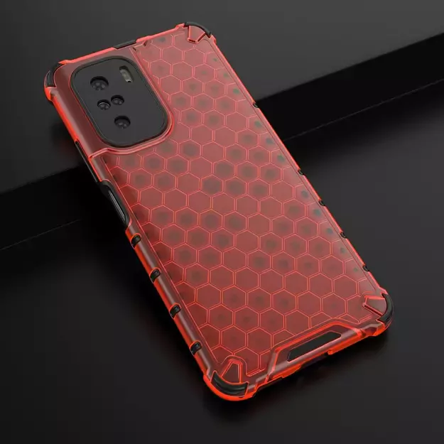 Honeycomb Case armor cover with TPU Bumper for Xiaomi Redmi K40 Pro+ / K40 Pro / K40 / Poco F3 red 3