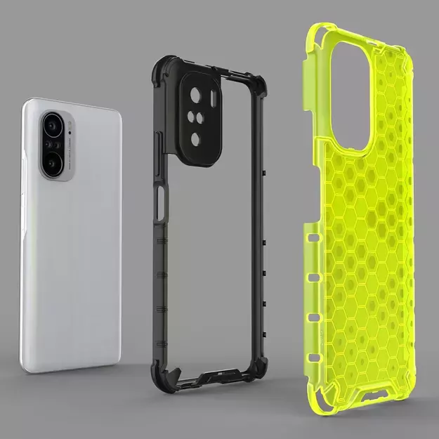 Honeycomb Case armor cover with TPU Bumper for Xiaomi Redmi K40 Pro+ / K40 Pro / K40 / Poco F3 red 12