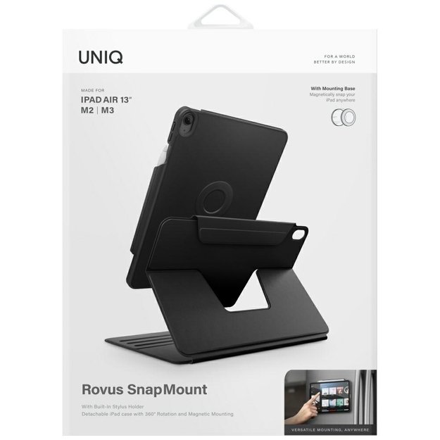 Uniq Rovus Snapmount Magnetic 360 Rotating Detachable case for iPad Air 13&quot  2024 / 2025 - black 9