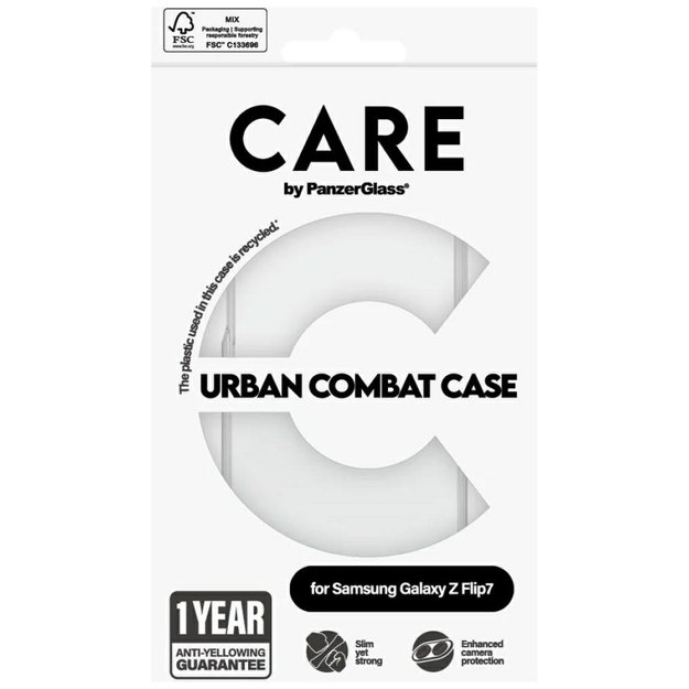 CARE by PanzerGlass Flagship Urban Combat Case for Samsung Galaxy Z Flip 7 - Transparent 3