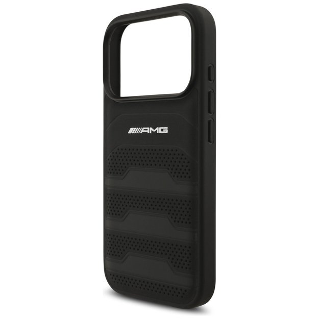 AMG Leather Debossed Lines Logo Case for iPhone 17 Pro - Black 5