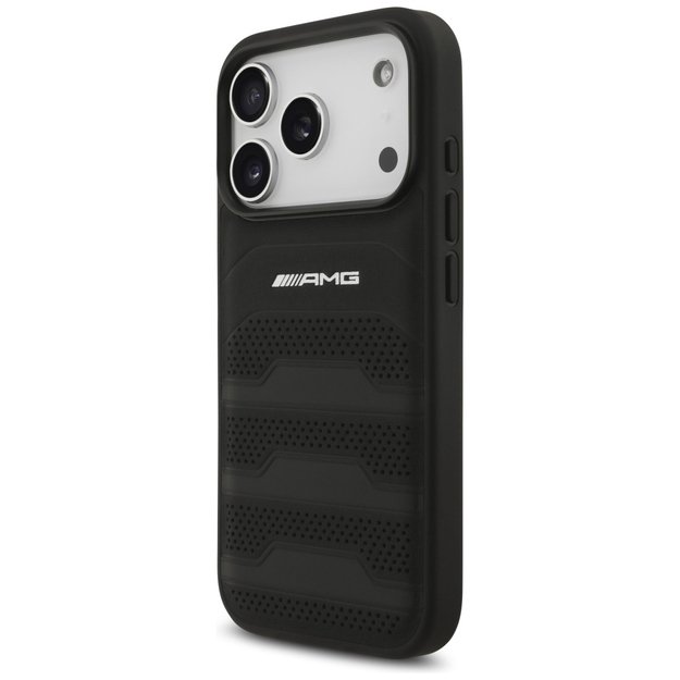 AMG Leather Debossed Lines Logo Case for iPhone 17 Pro - Black 1
