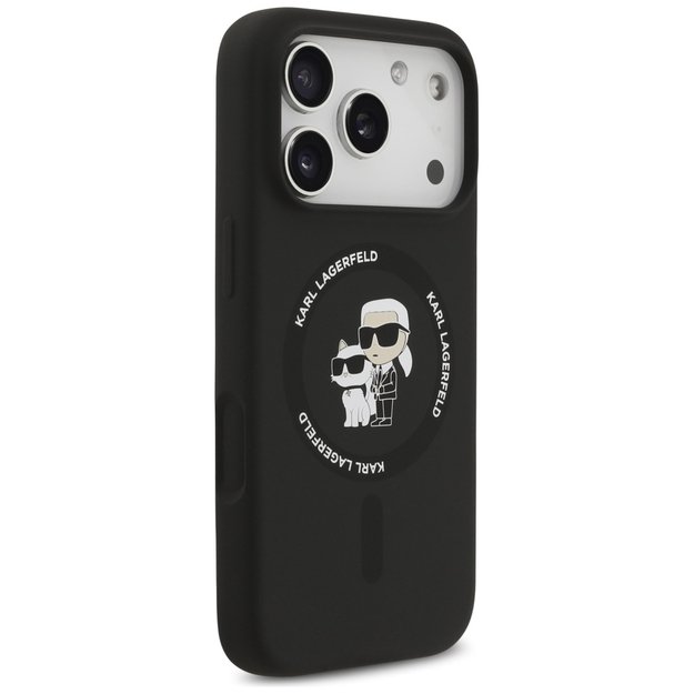 Karl Lagerfeld Silicone Karl&amp Choupette Ring MagSafe Case for iPhone 17 Pro - Black 3