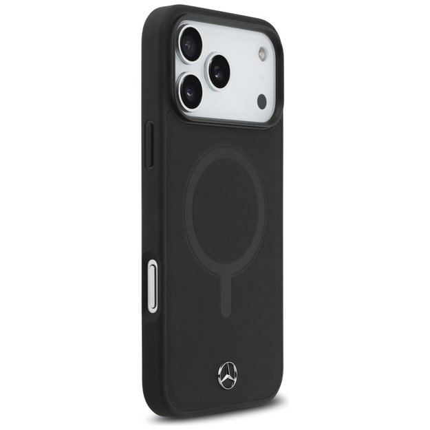 Mercedes Plain Smooth Leather MagSafe Case for iPhone 17 Pro Max - Black 3