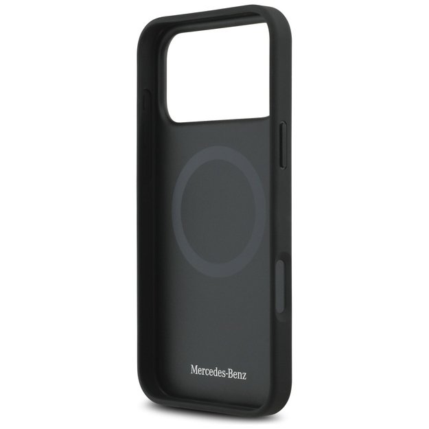 Mercedes Plain Smooth Leather MagSafe Case for iPhone 17 Pro Max - Black 6