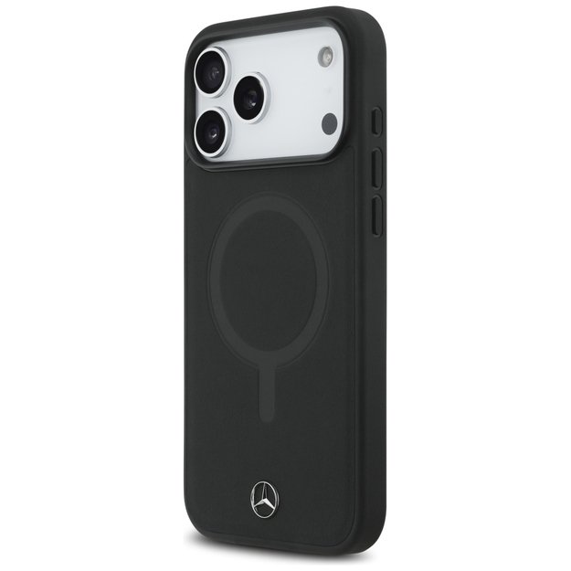 Mercedes Plain Smooth Leather MagSafe Case for iPhone 17 Pro Max - Black 1