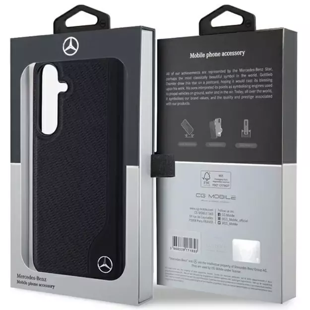 Mercedes Leather Debossed Line MagSafe case for Samsung Galaxy S24+ - black 14