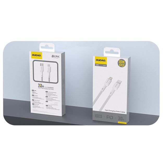Dudao L9X 30W USB-C - Lightning Cable 1m - White 1
