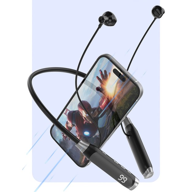 Dudao U5 Max Bluetooth Neckband Wireless Headphones - Black 8