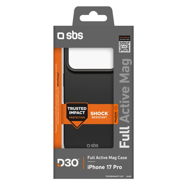SBS Full Active Mag Case with D3O Technology for iPhone 17 Pro - Black 1