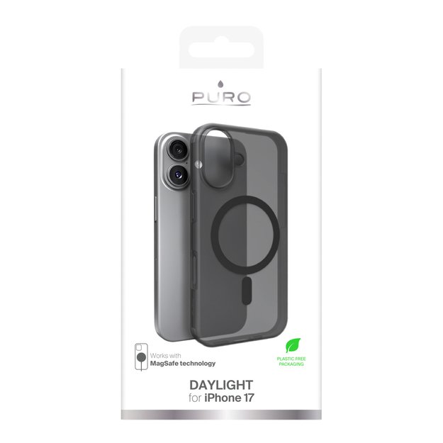 Puro Daylight Magsafe Compatible Silicone Case for iPhone 17 - Translucent Black 1