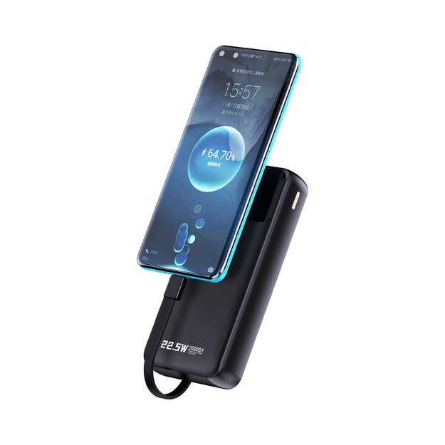 Dudao K15Pro Power Bank 20000mAh 22.5W PD USB-C / USB-A / Built-in Lightning and USB-C Cables - Black 2