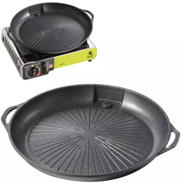 Grill grate and grill pan for a gas camping stove and grill 5