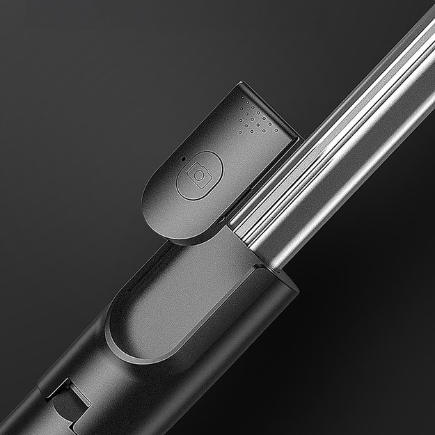 Selfie stick WH1YXS telescopic tripod 1m with round lamp and phone holder - black 4