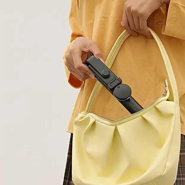 Selfie stick WH1YXS telescopic tripod 1m with round lamp and phone holder - black 31