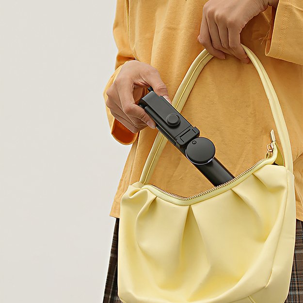 Selfie stick WH1YXS telescopic tripod 1m with round lamp and phone holder - black 8