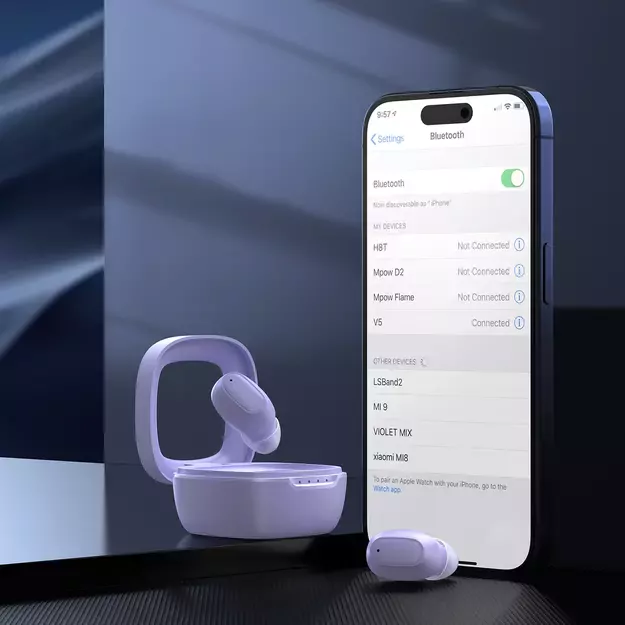 Choetech MEMS wireless TWS Bluetooth 5.3 headphones - purple 4