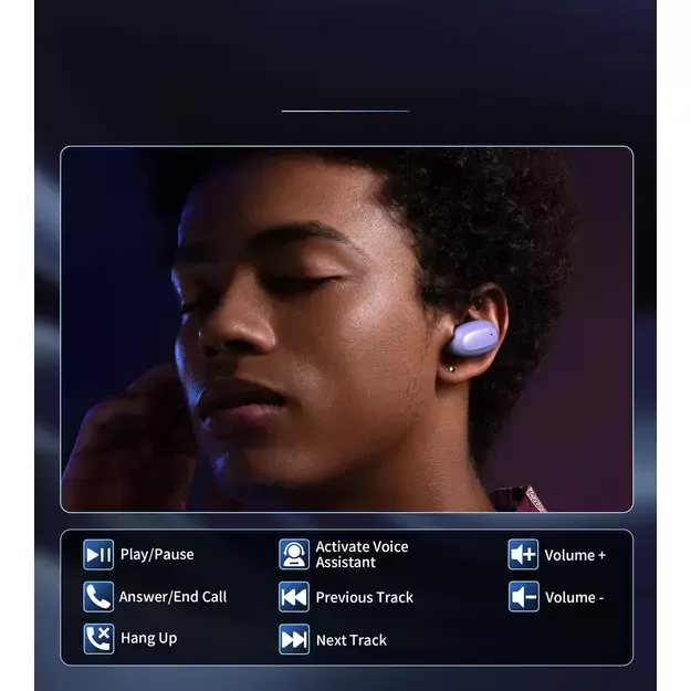Choetech MEMS wireless TWS Bluetooth 5.3 headphones - purple 7