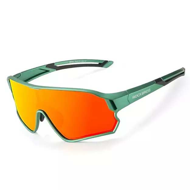 Rockbros 14110009002 polarized cycling glasses for children 8-14 years old - green
