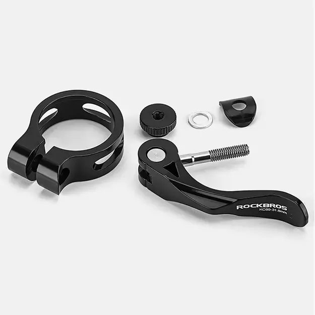 Rockbros 41210092001 bicycle seat clamp with quick release - black 3