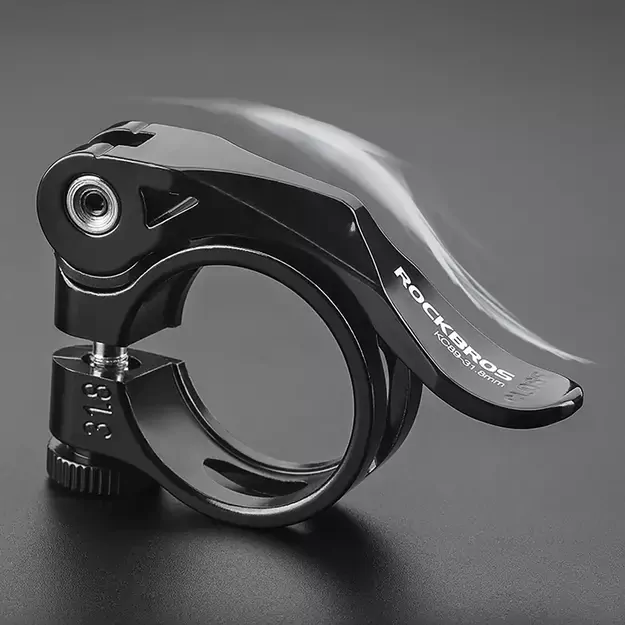 Rockbros 41210092001 bicycle seat clamp with quick release - black 4