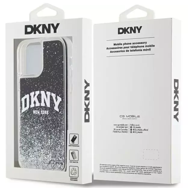DKNY Liquid Glitter Big Logo iPhone 12 Pro/12 Case - Black 7