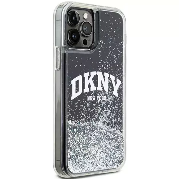 DKNY Liquid Glitter Big Logo iPhone 12 Pro/12 Case - Black 3