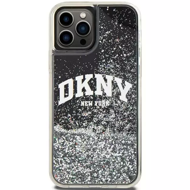 DKNY Liquid Glitter Big Logo iPhone 12 Pro/12 Case - Black 2
