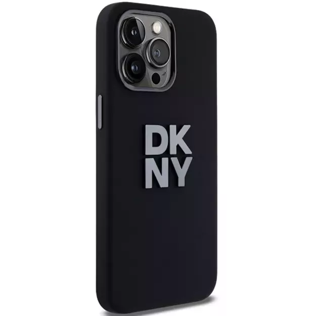 DKNY Liquid Silicone Metal Logo iPhone 15 Pro Case - Black 10