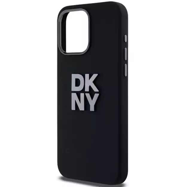 DKNY Liquid Silicone Metal Logo iPhone 15 Pro Case - Black 12