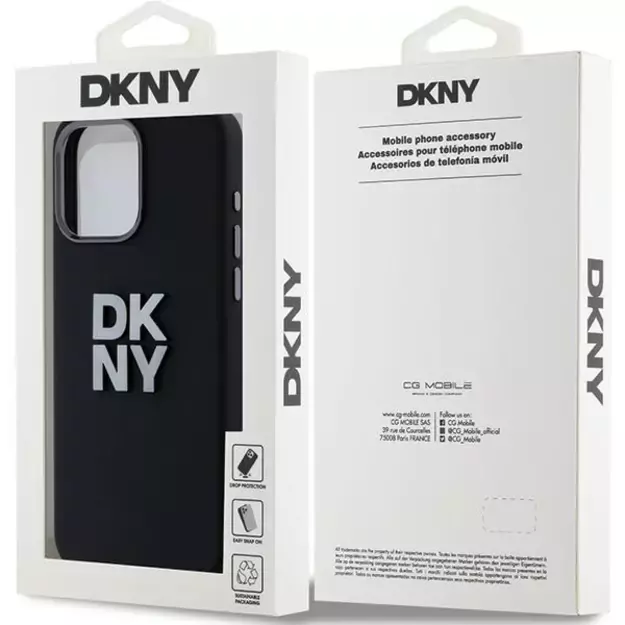 DKNY Liquid Silicone Metal Logo iPhone 15 Pro Case - Black 14