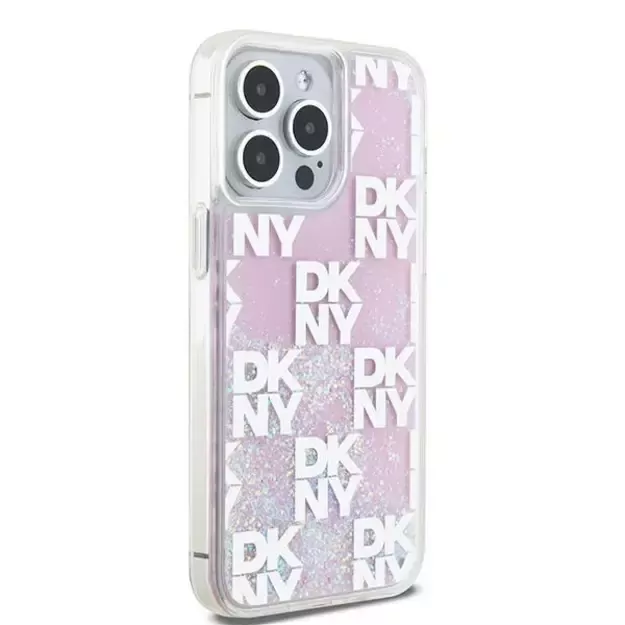 Etui DKNY Liquid Glitter Multilogo na iPhone 15 Pro Max - różowe 3