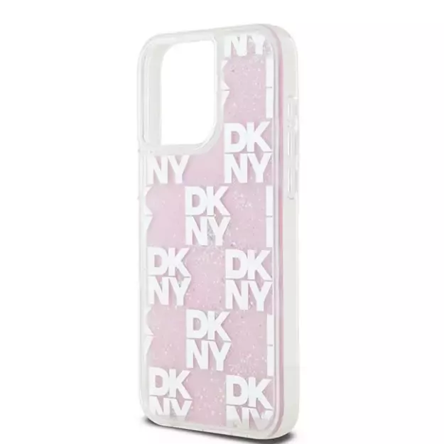 Etui DKNY Liquid Glitter Multilogo na iPhone 15 Pro Max - różowe 5