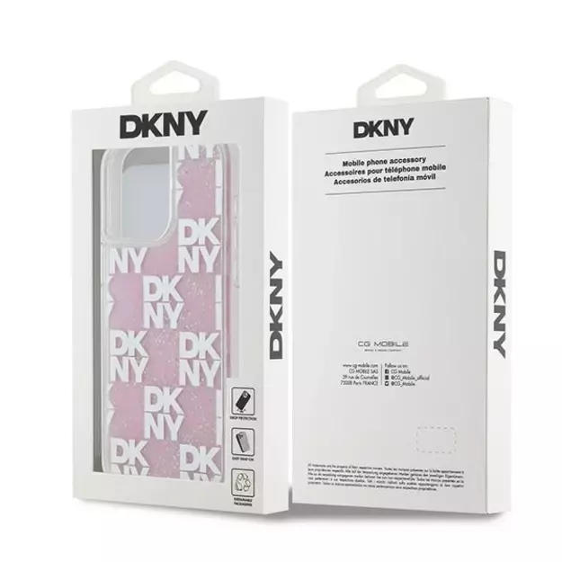 Etui DKNY Liquid Glitter Multilogo na iPhone 15 Pro Max - różowe 7