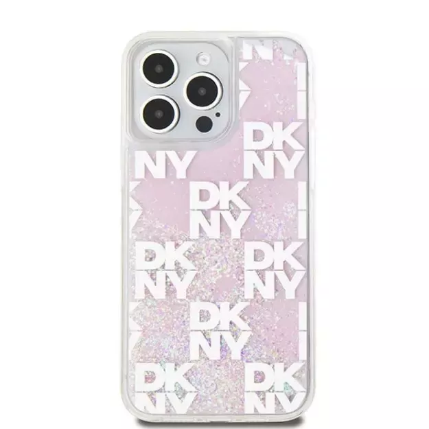 Etui DKNY Liquid Glitter Multilogo na iPhone 15 Pro Max - różowe 2