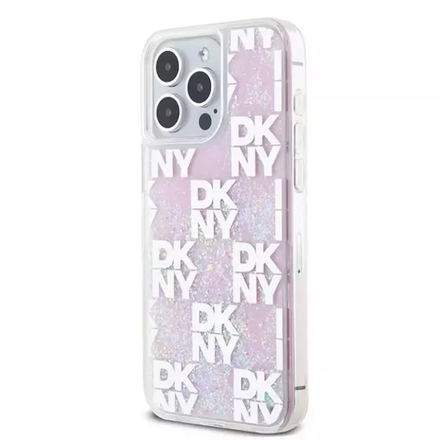 Etui DKNY Liquid Glitter Multilogo na iPhone 15 Pro Max - różowe 1