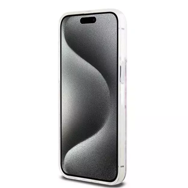 Etui DKNY Liquid Glitter Multilogo na iPhone 15 Pro Max - różowe 4