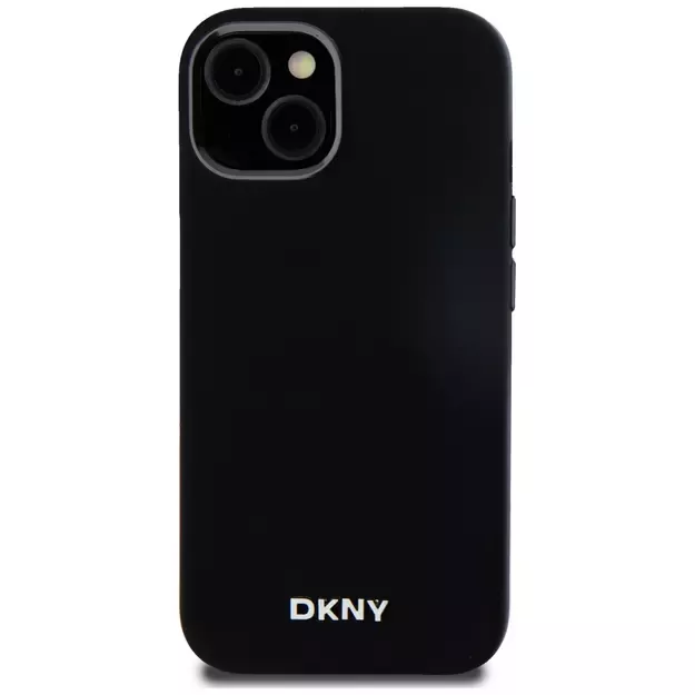 DKNY Liquid Silicone Small Metal Logo MagSafe Case for iPhone 14/15/13 - Black 2
