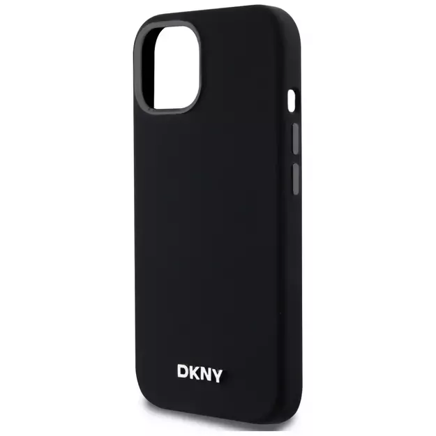 DKNY Liquid Silicone Small Metal Logo MagSafe Case for iPhone 14/15/13 - Black 5