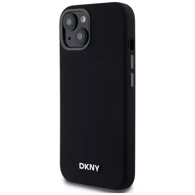 DKNY Liquid Silicone Small Metal Logo MagSafe Case for iPhone 14/15/13 - Black 1