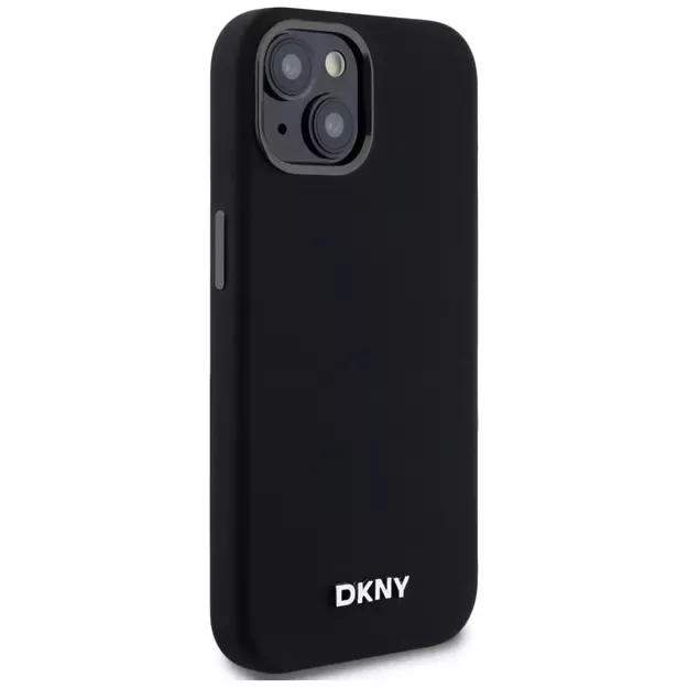 DKNY Liquid Silicone Small Metal Logo MagSafe Case for iPhone 14/15/13 - Black 3