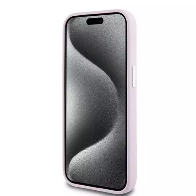 DKNY Liquid Silicone Small Metal Logo MagSafe Case for iPhone 15 Plus / 14 Plus - Pink 4