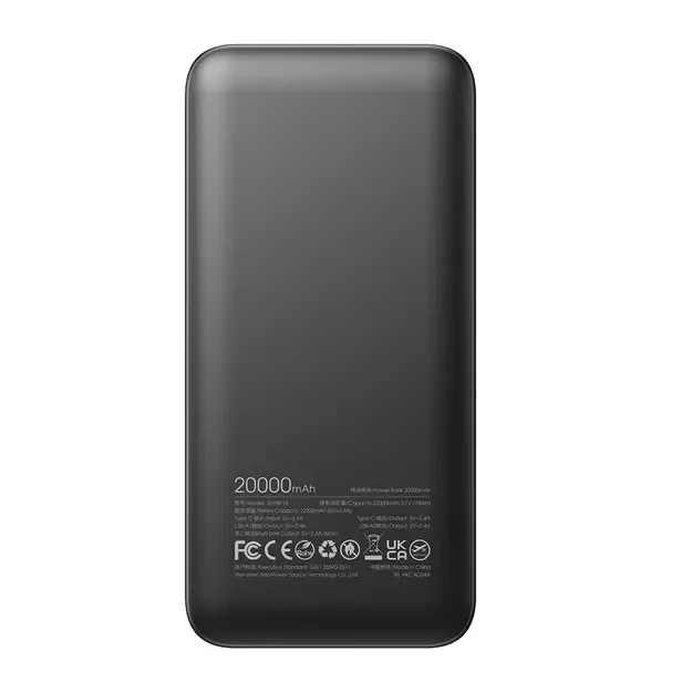 Powerbank Joyroom JR-PBF14 20000mAh 2.4A 2x USB-A 1x USB-C - black 1