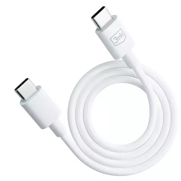 3mk Hyper Cable USB-C / USB-C 100W 1.2m - white 2
