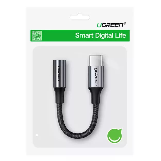 Ugreen AV161 adapter for headphones mini jack 3.5 mm (female) / USB-C (male) 10 cm - gray 2