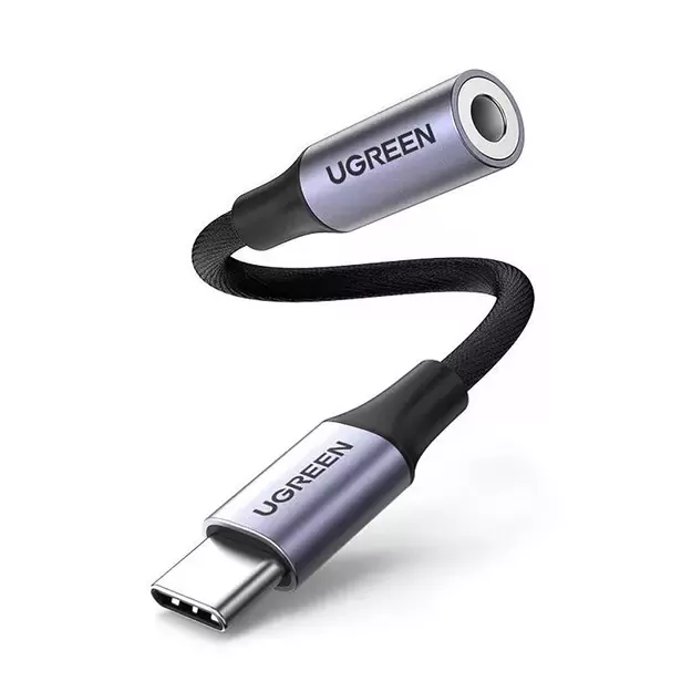 Ugreen AV161 adapter for headphones mini jack 3.5 mm (female) / USB-C (male) 10 cm - gray 1